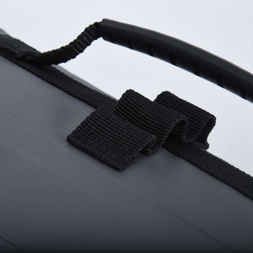 Oxford Aqua T8 Tail Bag Black / Grey / Fluo Yellow - 8 Litres mounting strap detail