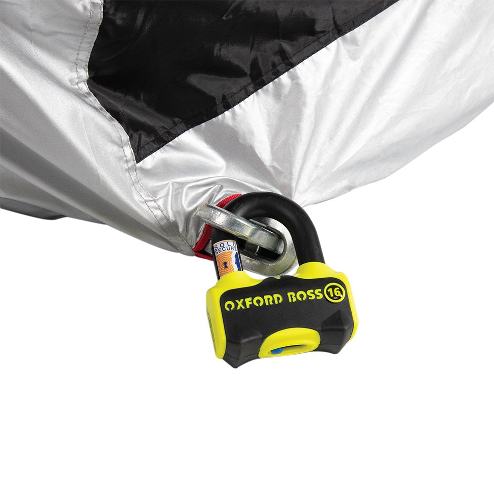 Oxford Aquatex MP3/3 Wheeler Black / Silver - lock eyelet detail