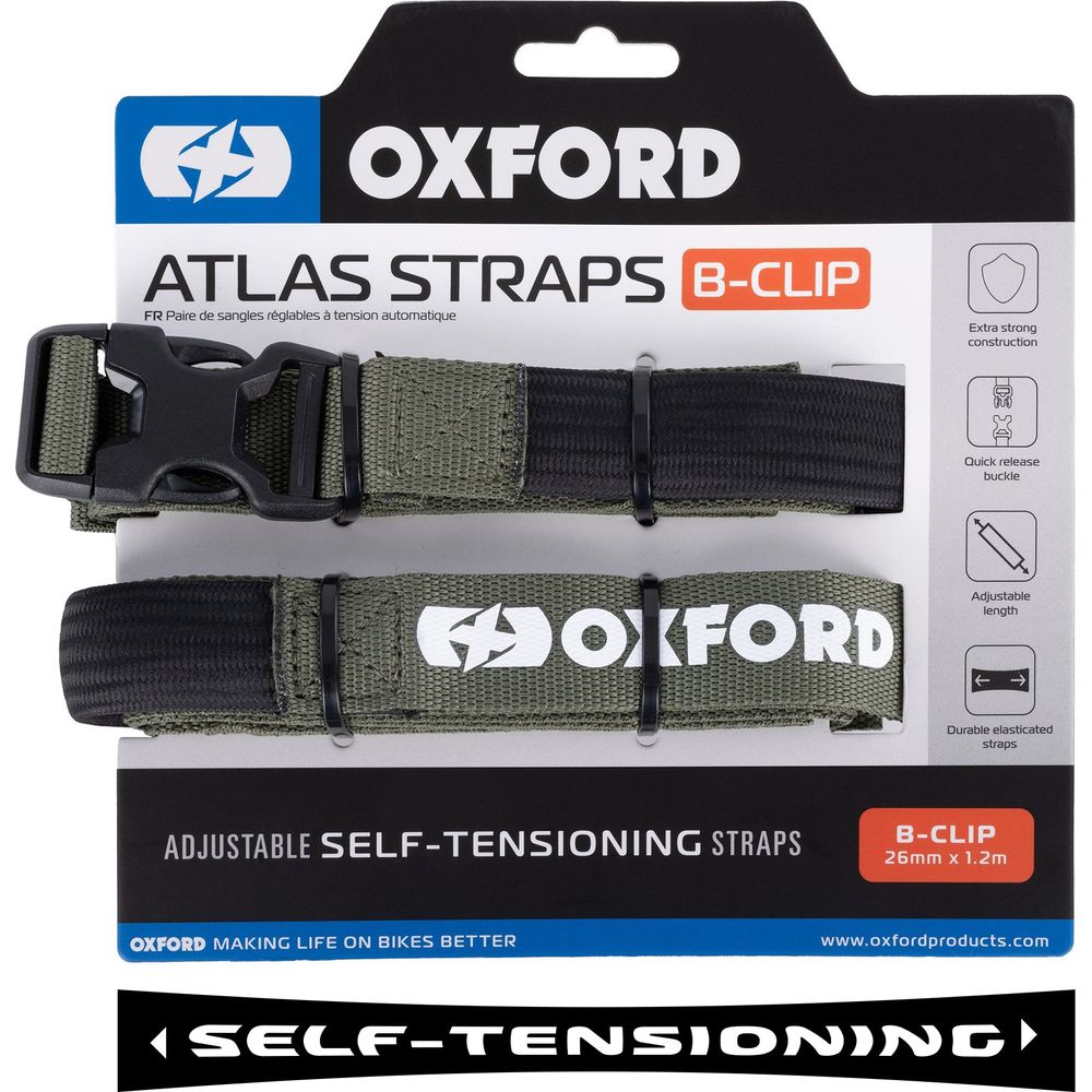 Oxford Atlas B Clip Straps Pair Lichen - 26mm x 1.2m