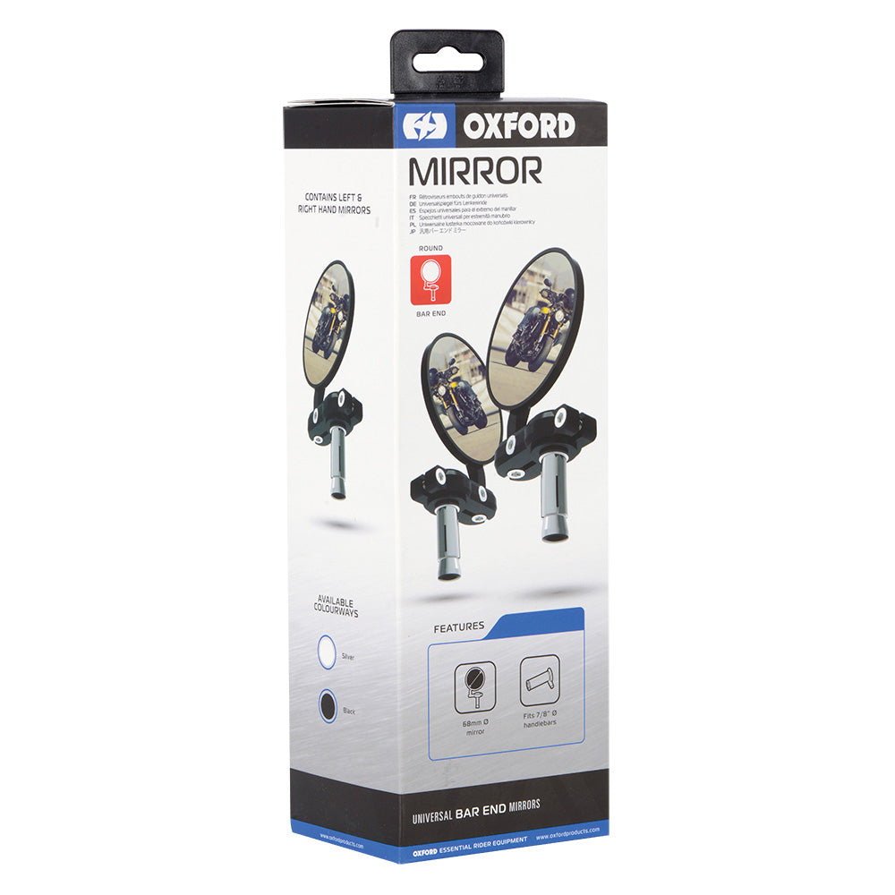 Oxford Bar End Mirrors Set Black