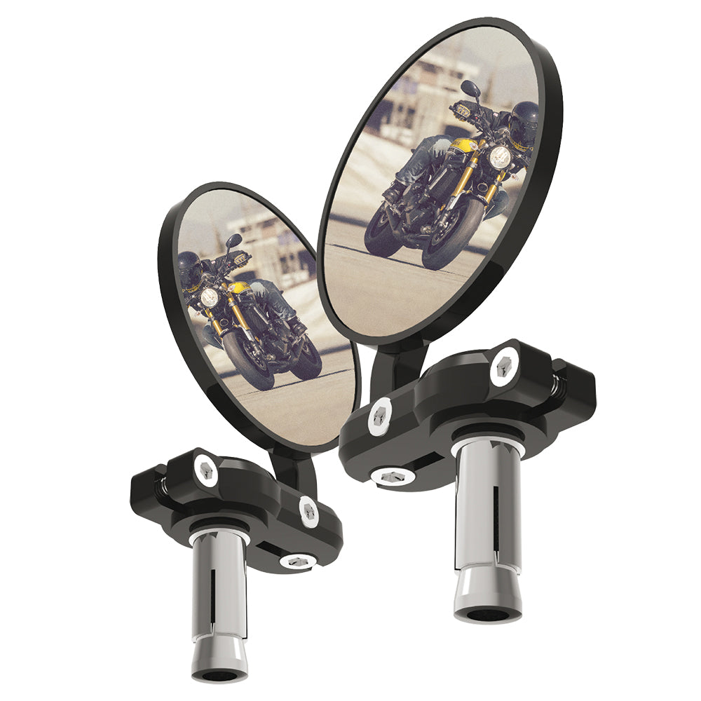 Oxford Bar End Mirrors Set Black