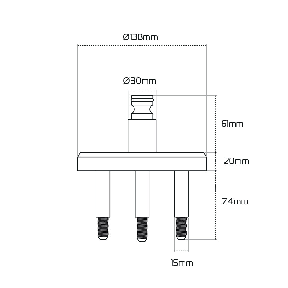Oxford Beast Floor Lock Adaptor Black