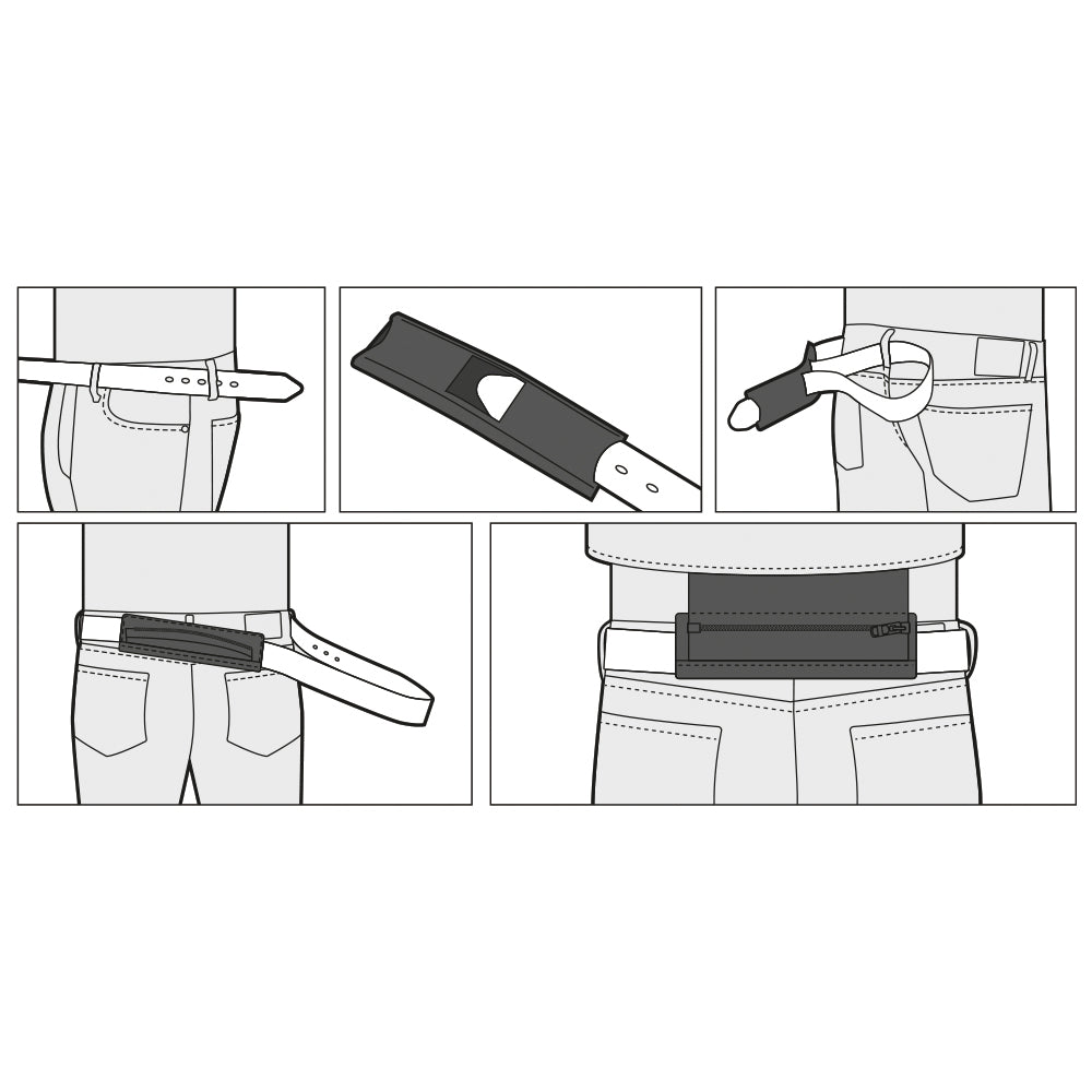 Oxford Belt Connector Black, fitting instruction diagram