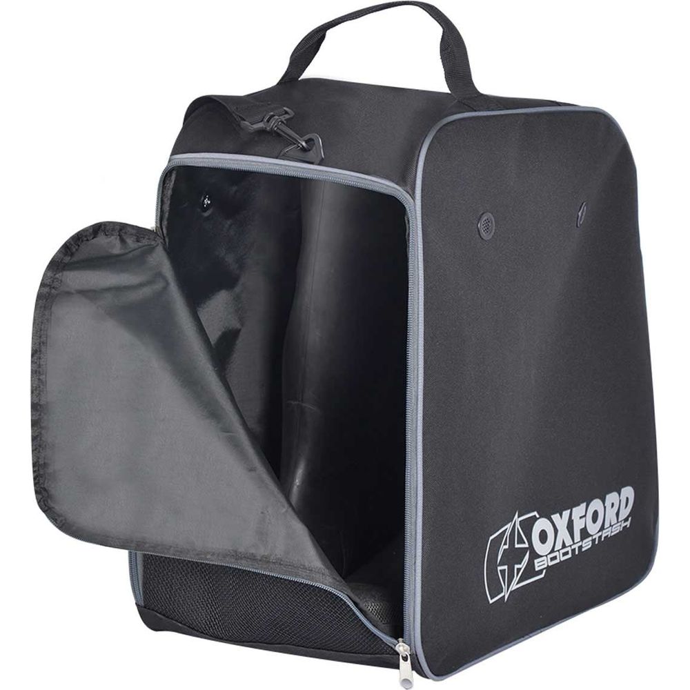 Oxford Bootstash Deluxe Padded Boots Bag Black, open empty boots bag