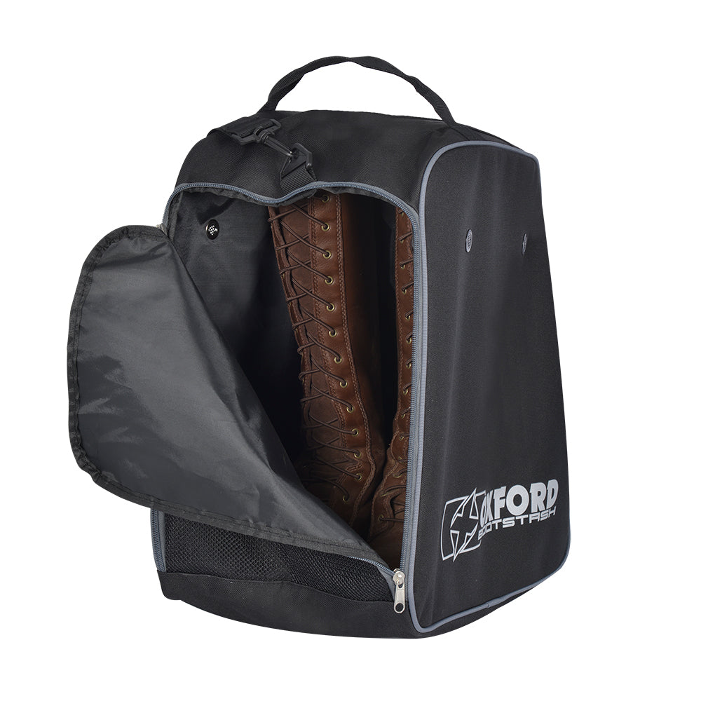Oxford Bootstash Deluxe Padded Boots Bag Black, boots bag holding tall motorcycle boots