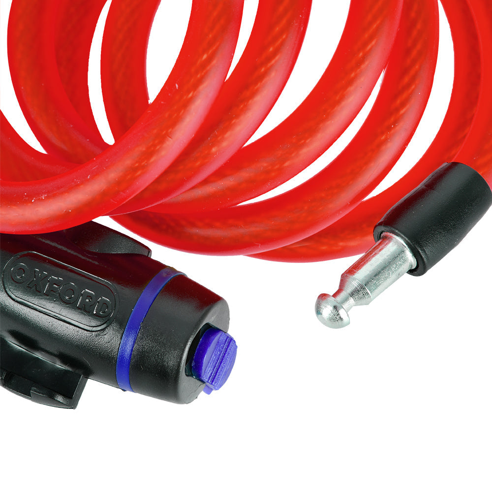 Oxford Cable Lock Red - 1.8m x 12mm