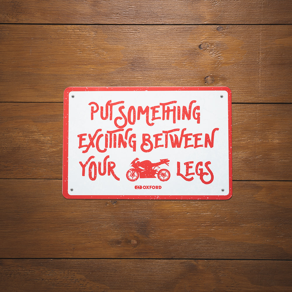 Oxford Exciting Garage Metal Sign - 30cm x 20cm x 0.25mm - garage sign displayed on wall