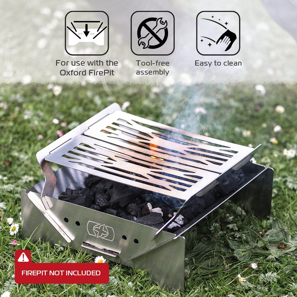 Oxford Fire Pit Grill Silver For Motorcycle Panniers