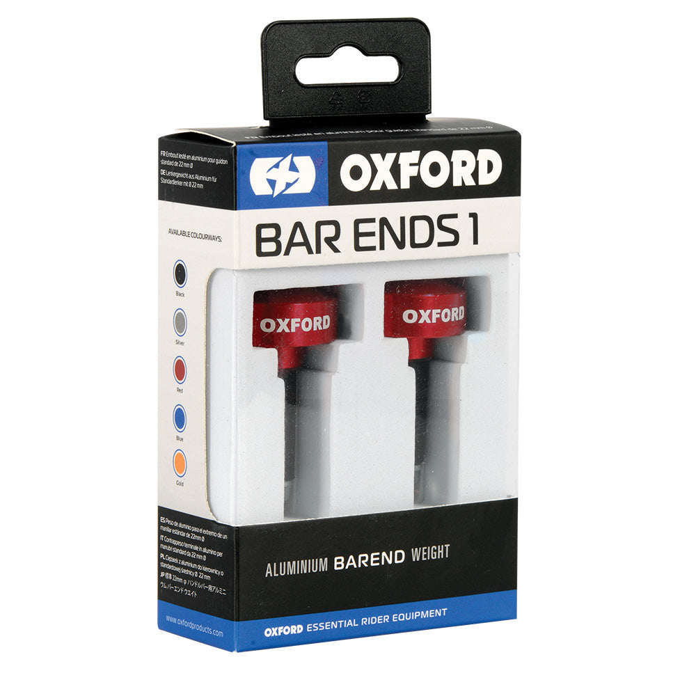 Oxford Handlebar BarEnds 1 Red - retail packaging