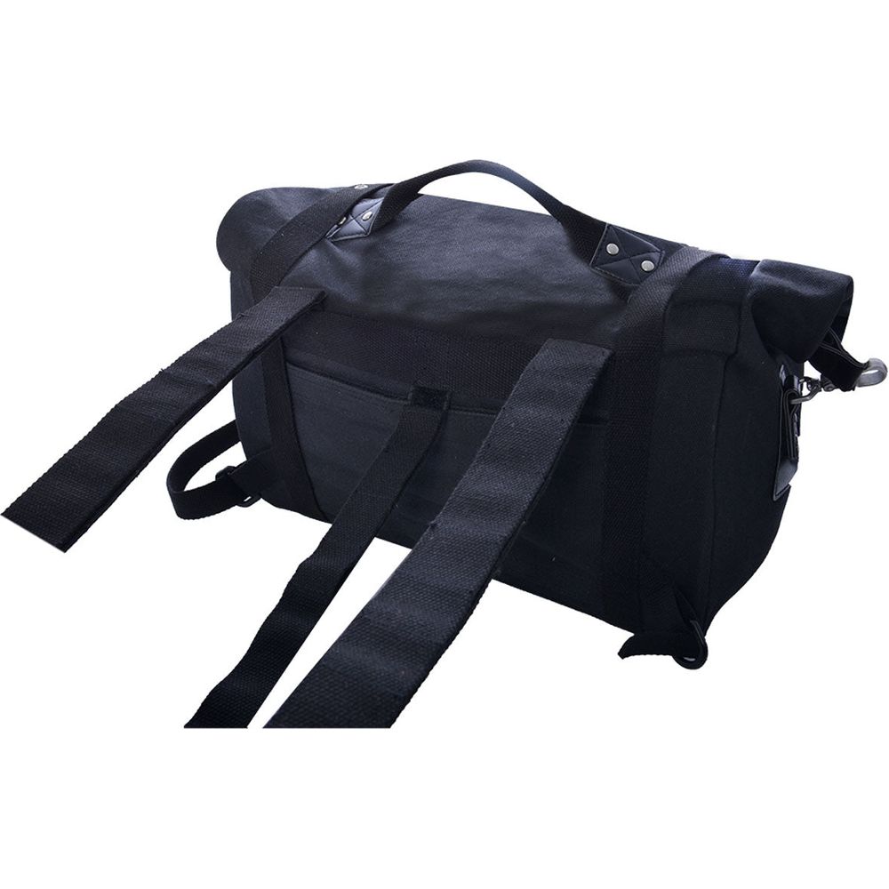 Oxford Heritage Roll Bag Black - 30 Litres mounting straps view
