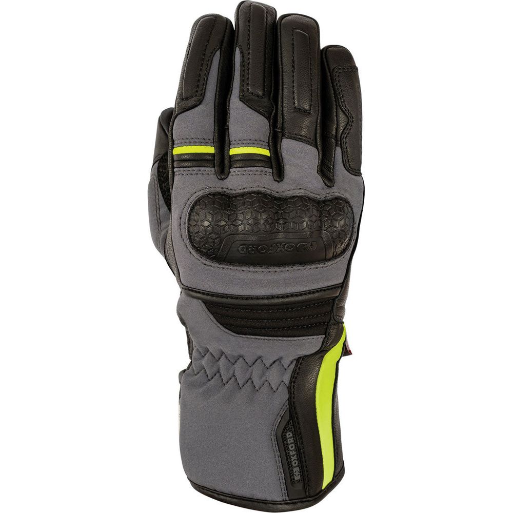 Oxford Hexham Waterproof Ladies Leather Gloves Grey / Black