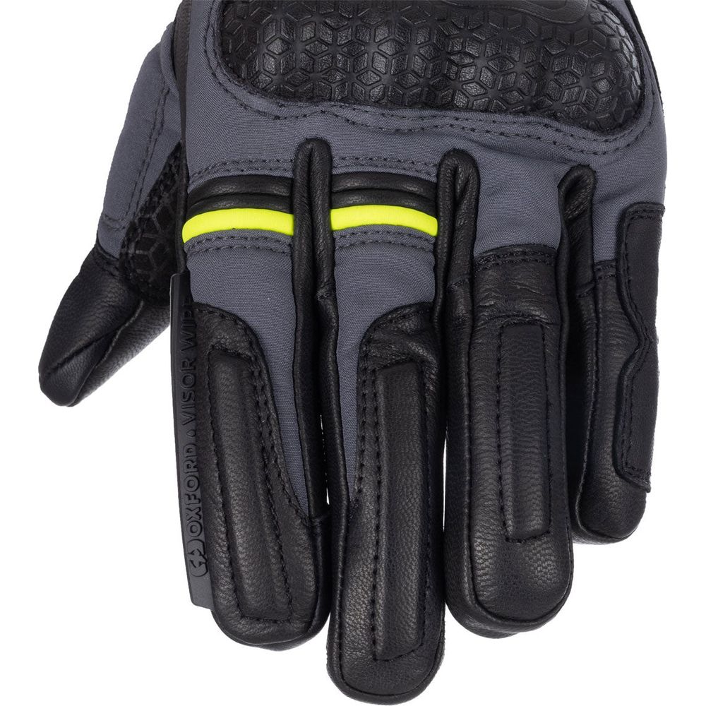Oxford Hexham Waterproof Ladies Leather Gloves Grey / Black