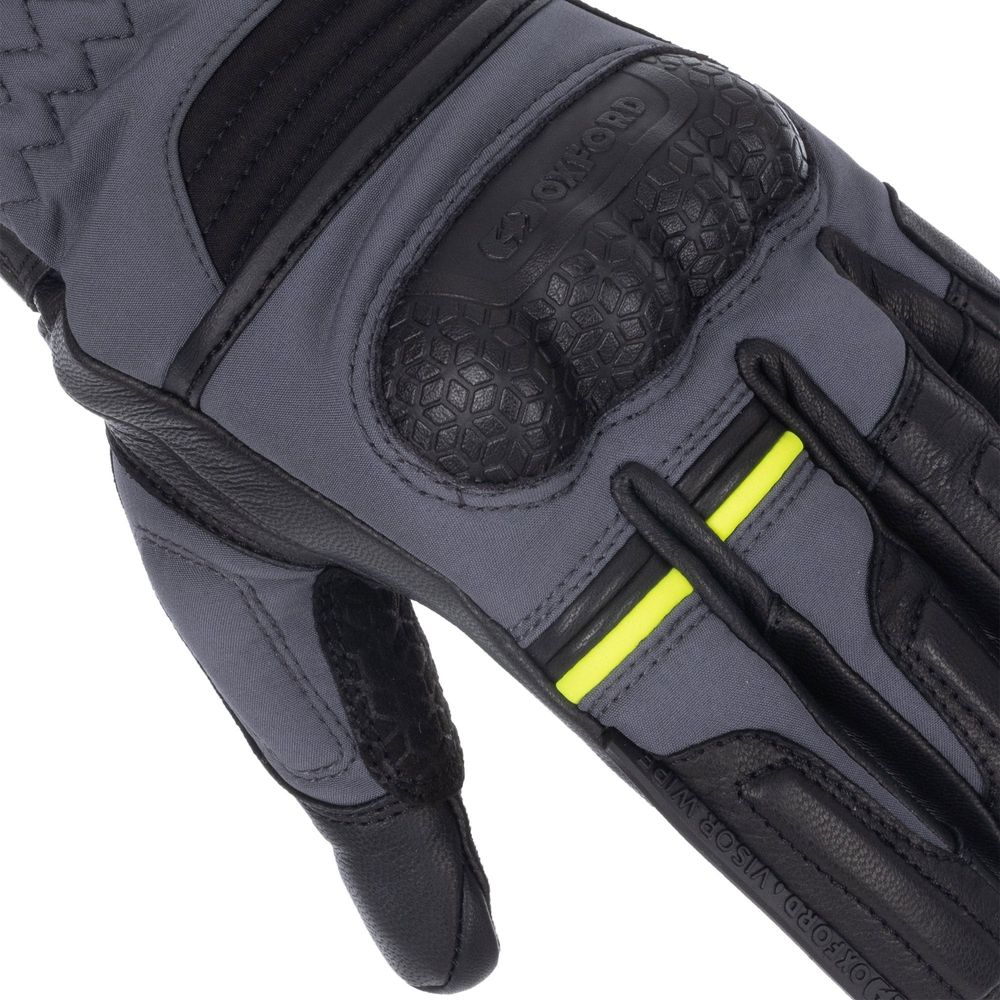 Oxford Hexham Waterproof Ladies Leather Gloves Grey / Black