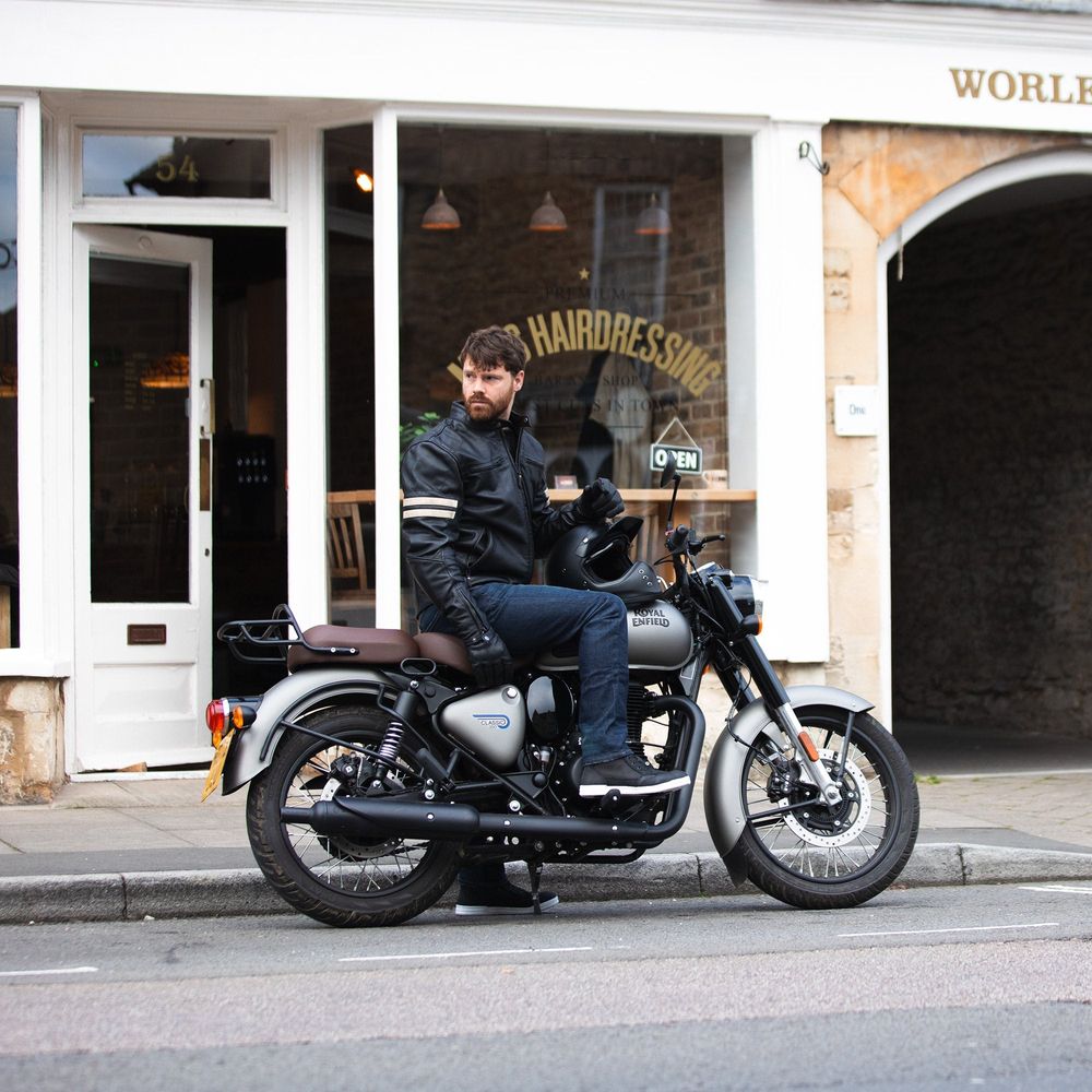 Oxford Holton Leather Jacket Black