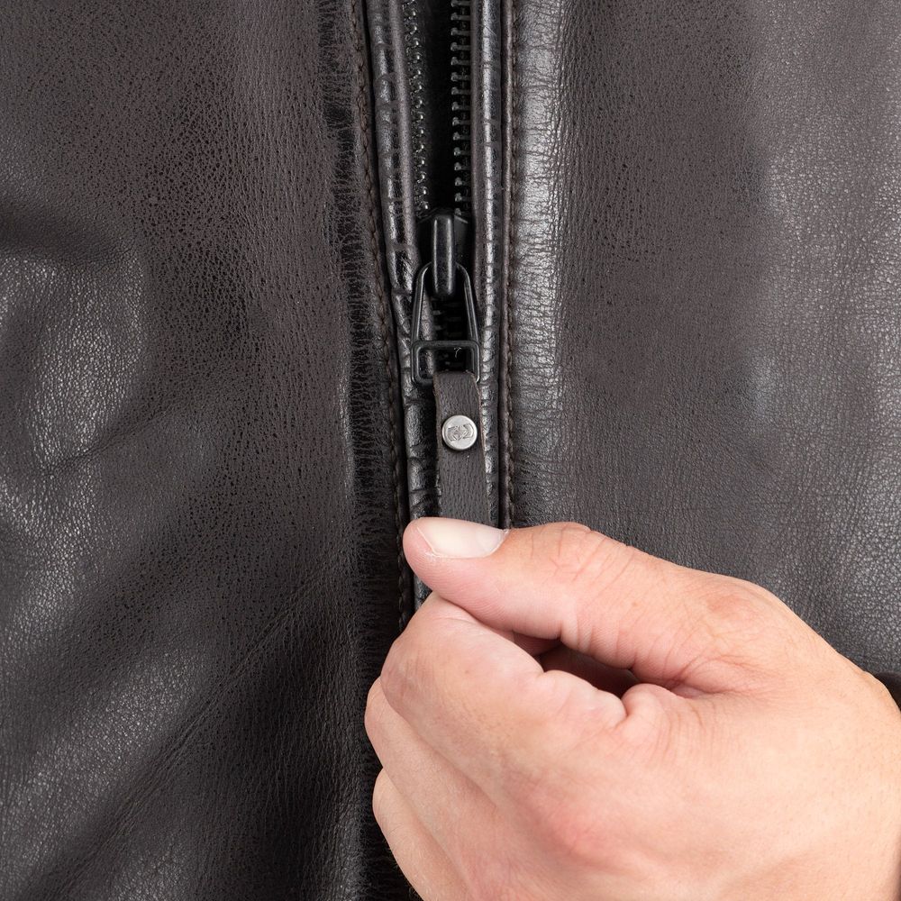 Oxford Holton Leather Jacket Brown