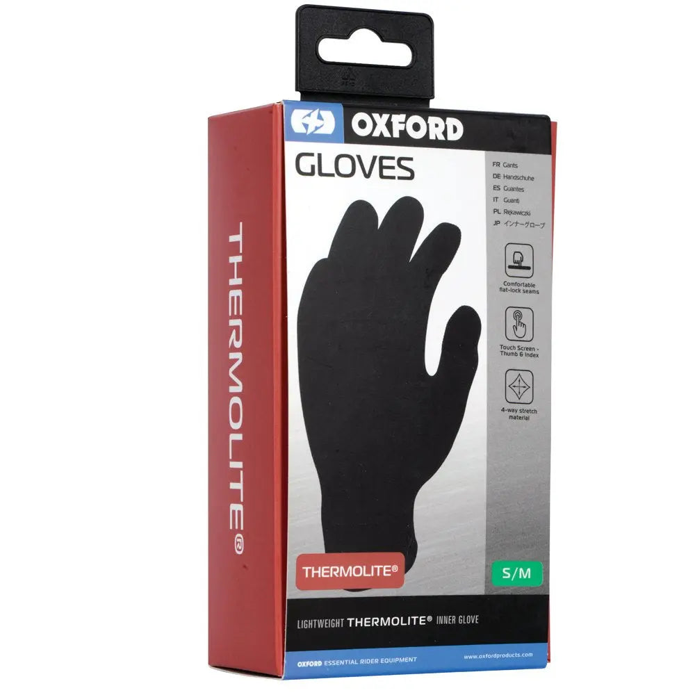 Oxford Knit Thermolite Inner Gloves Black - FREE UK Shipping, FREE 365 Day Returns | Moto Central