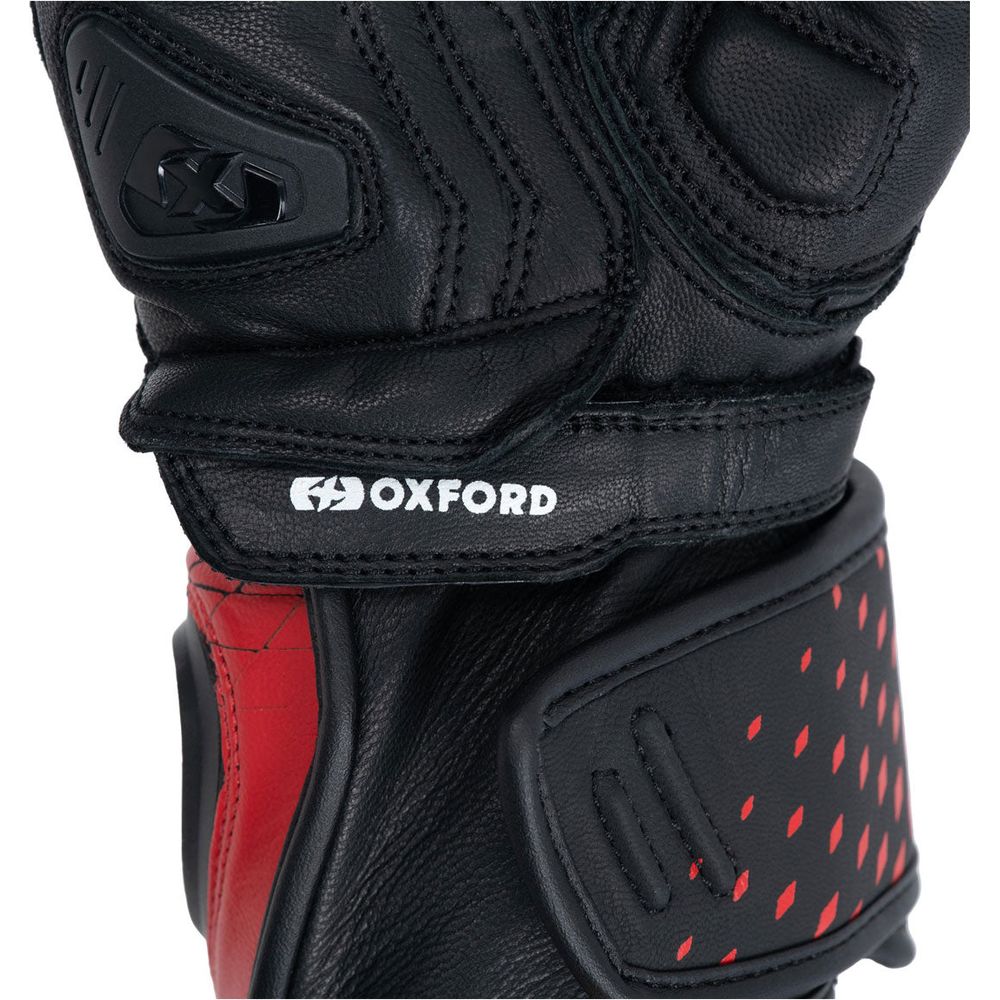 Oxford Nexus Leather Gloves Black / White / Red