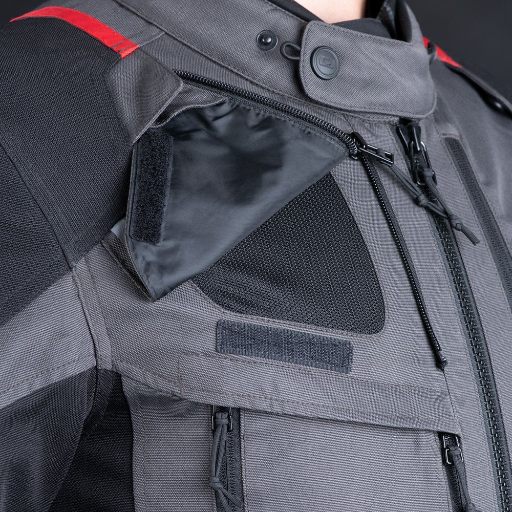 Oxford Rockland Textile Jacket Charcoal / Black / Red