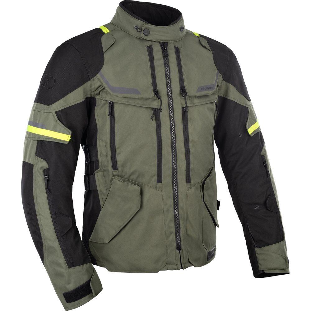 Oxford Rockland Textile Jacket Khaki / Black / Fluo Yellow