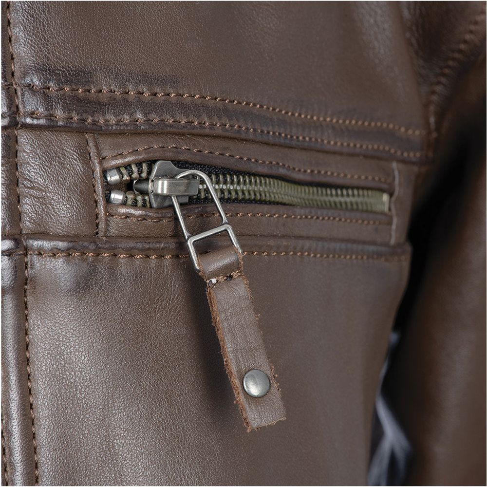 Oxford Route 73 2.0 Leather Jacket Brown