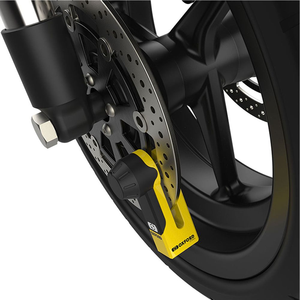 Oxford Titan Disc Lock Yellow / Black With 10mm Pin Including Pouch