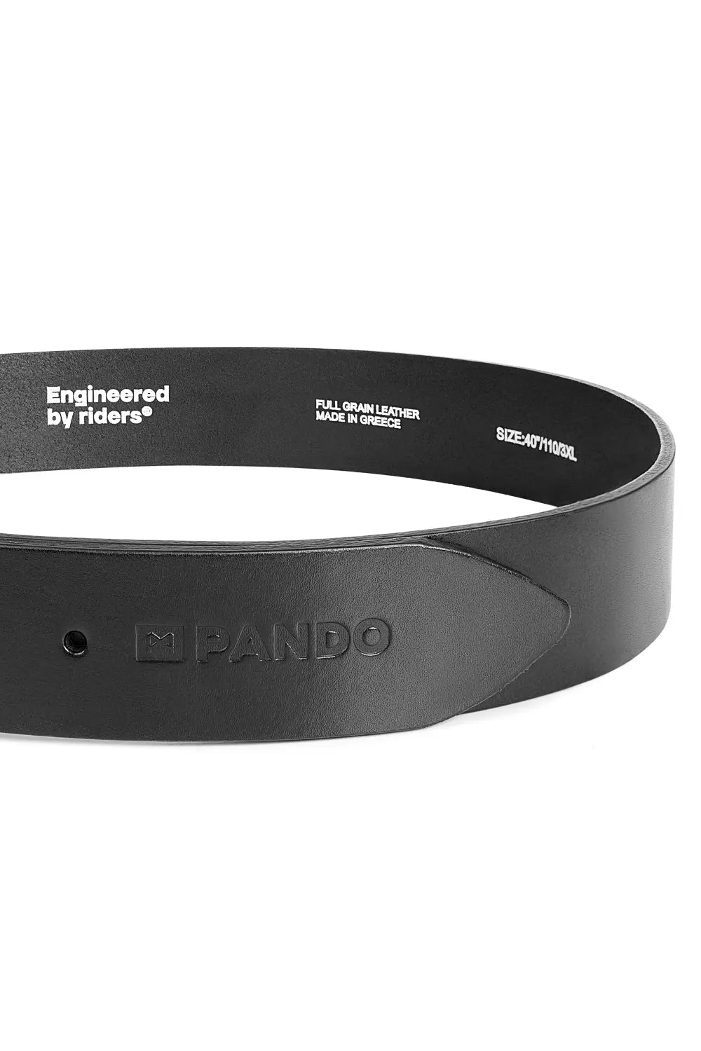 Pando Moto Himo 3 Full Grain Leather Belt Black FREE UK Delivery, FREE 365 Day Returns | Moto Central