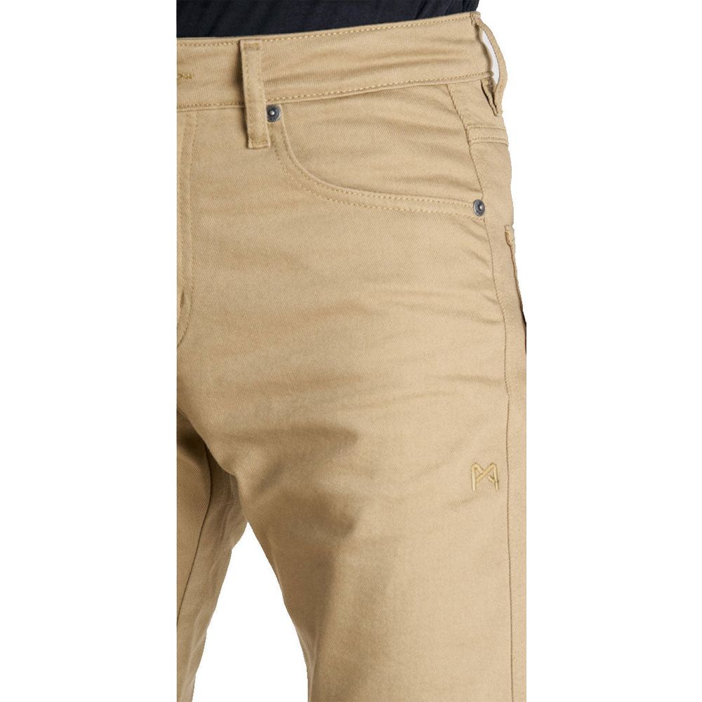Pando Moto Robby Slim Fit Denim Jeans Beige