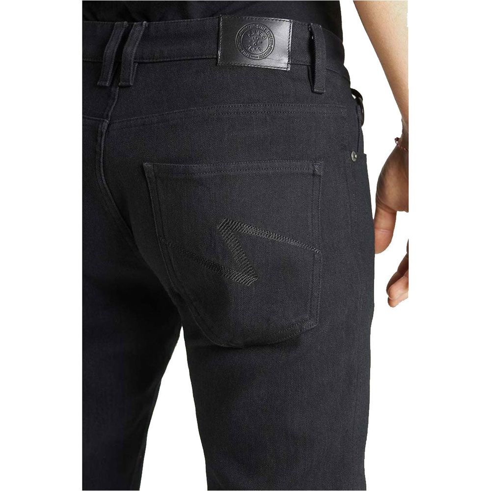 Pando Moto Steel Black 02 Slim Fit Denim Jeans Black
