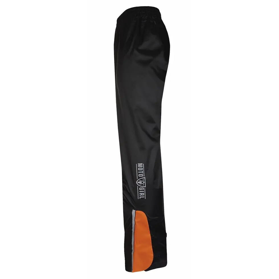 MotoGirl Waterproof Ladies Rainwear Trouser Black / Orange FREE UK Delivery, FREE 365 Day Returns | Moto Central