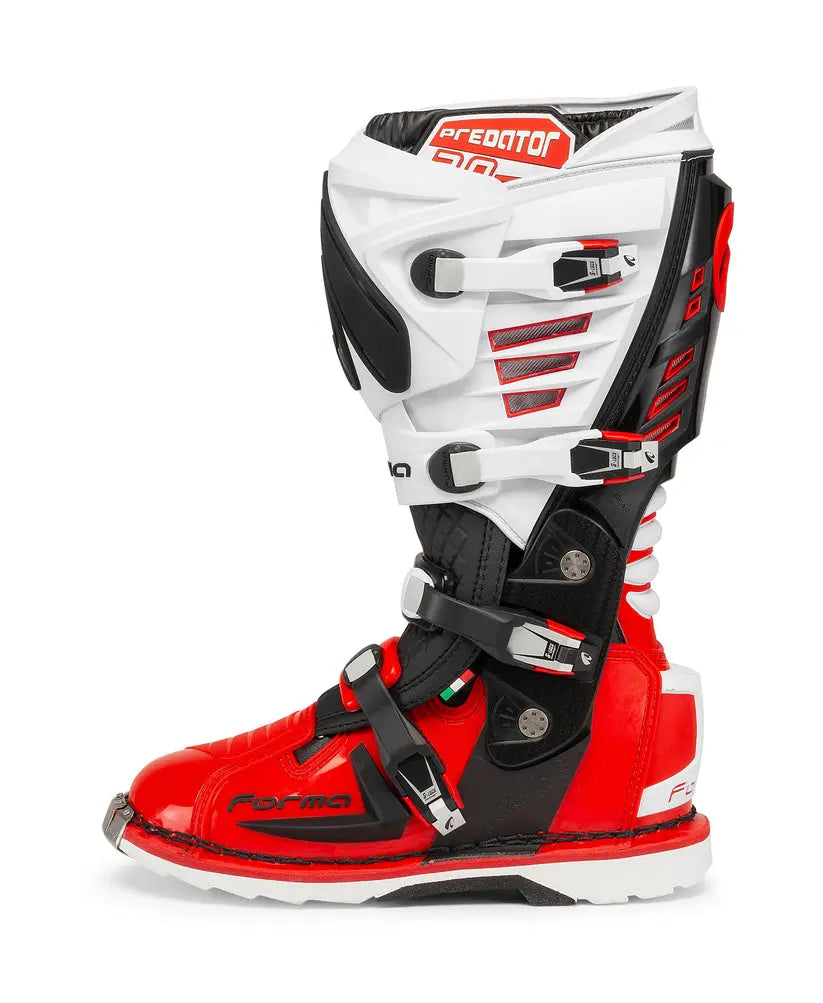 Forma Predator 2.0 Boots Black / White / Red FREE UK Delivery, FREE 365 Day Returns | Moto Central