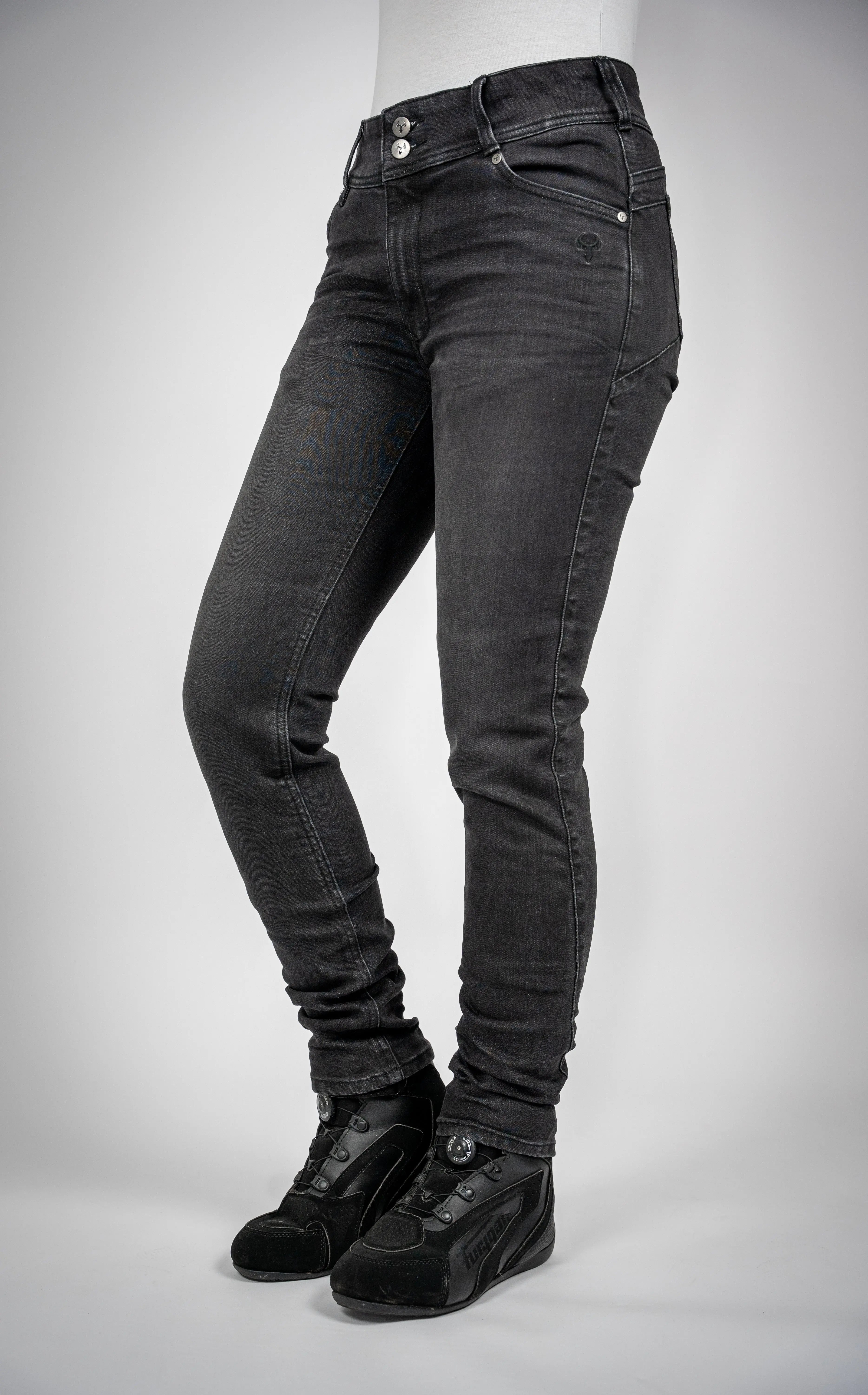 Bull-it Raven Ladies Slim Fit Denim Jeans Black  - FREE UK Shipping, FREE 365 Day Returns | Moto Central