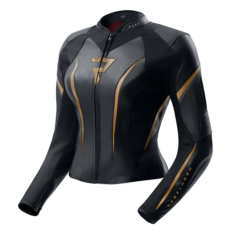 Rebelhorn Diva ST Ladies Leather Jacket Black / Gold