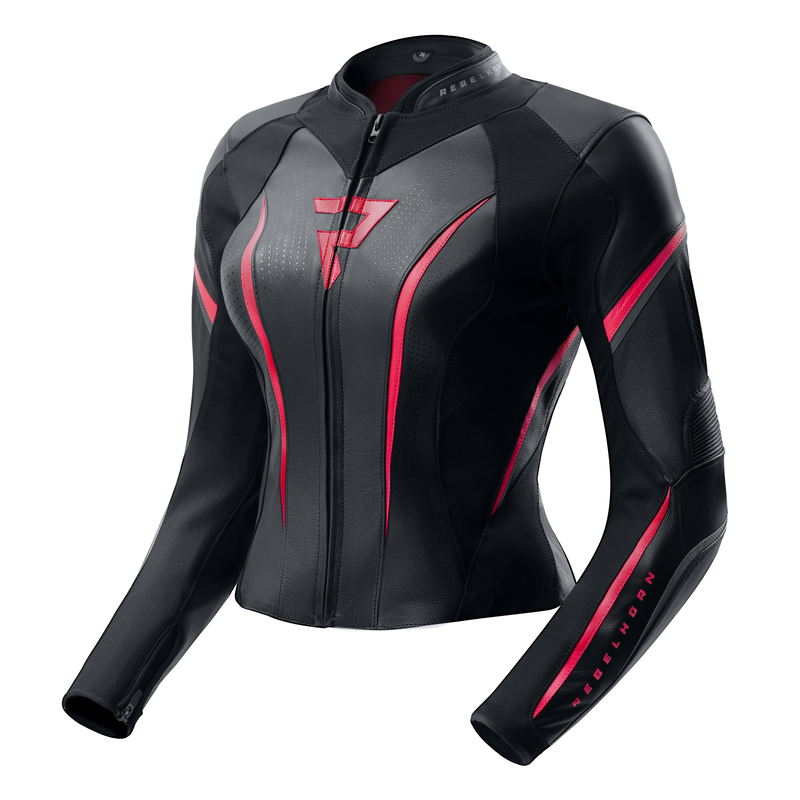 Rebelhorn Diva ST Ladies Leather Jacket Black / Pink
