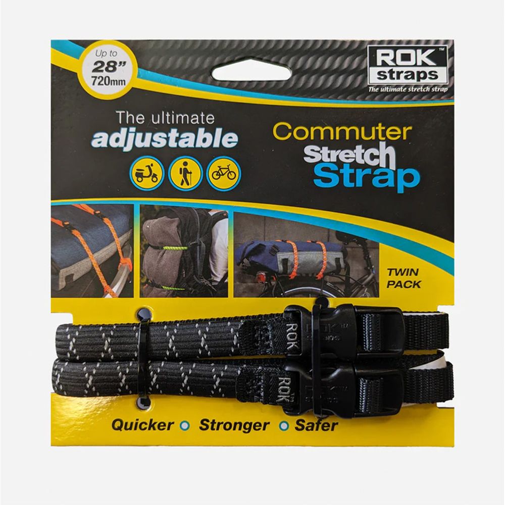 ROK Commuter Adjustable Stretch Strap Black Reflective - Pack Of 2