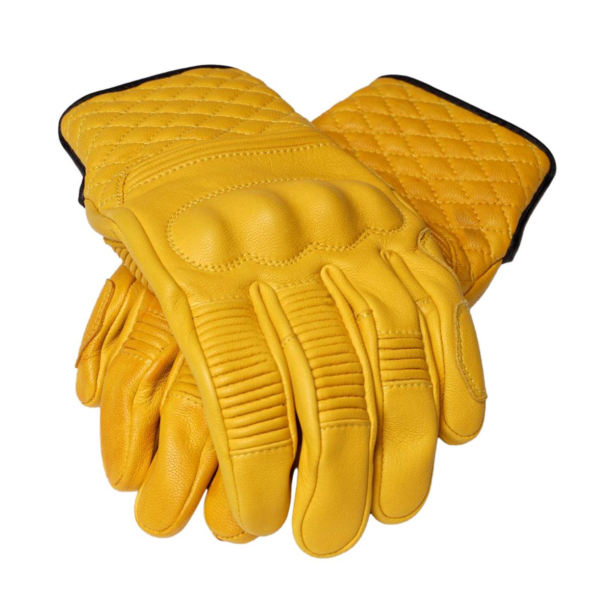 Rokker Tucson Leather Gloves Natural Yellow