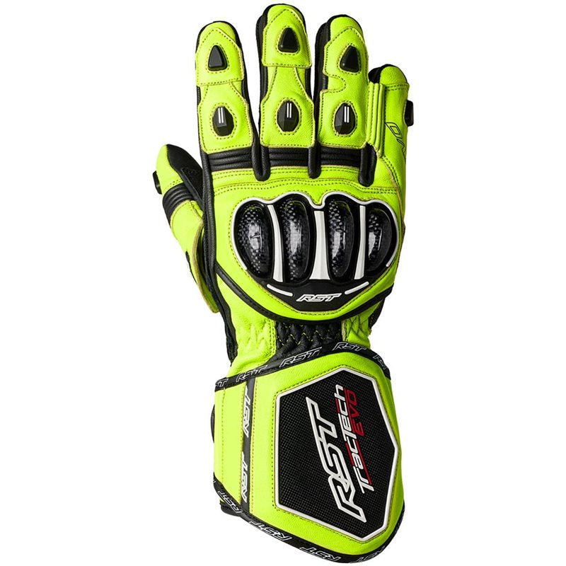 RST Tractech Evo 4 CE Gloves Neon Yellow / Black / Black - FREE UK Shipping, FREE 365 Day Returns | Moto Central