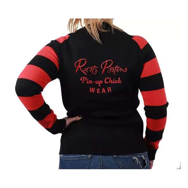 Rusty Pistons Cutter Ladies Sweatshirt Black / Red  - FREE UK Shipping, FREE 365 Day Returns | Moto Central