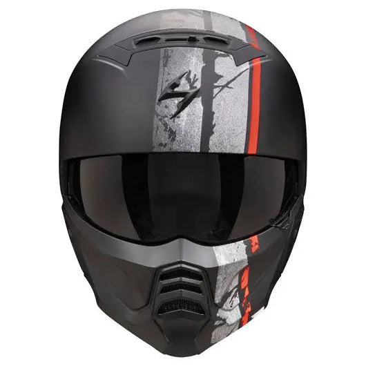 Scorpion Exo-Combat 2 Lord Matt Black / Red — front view