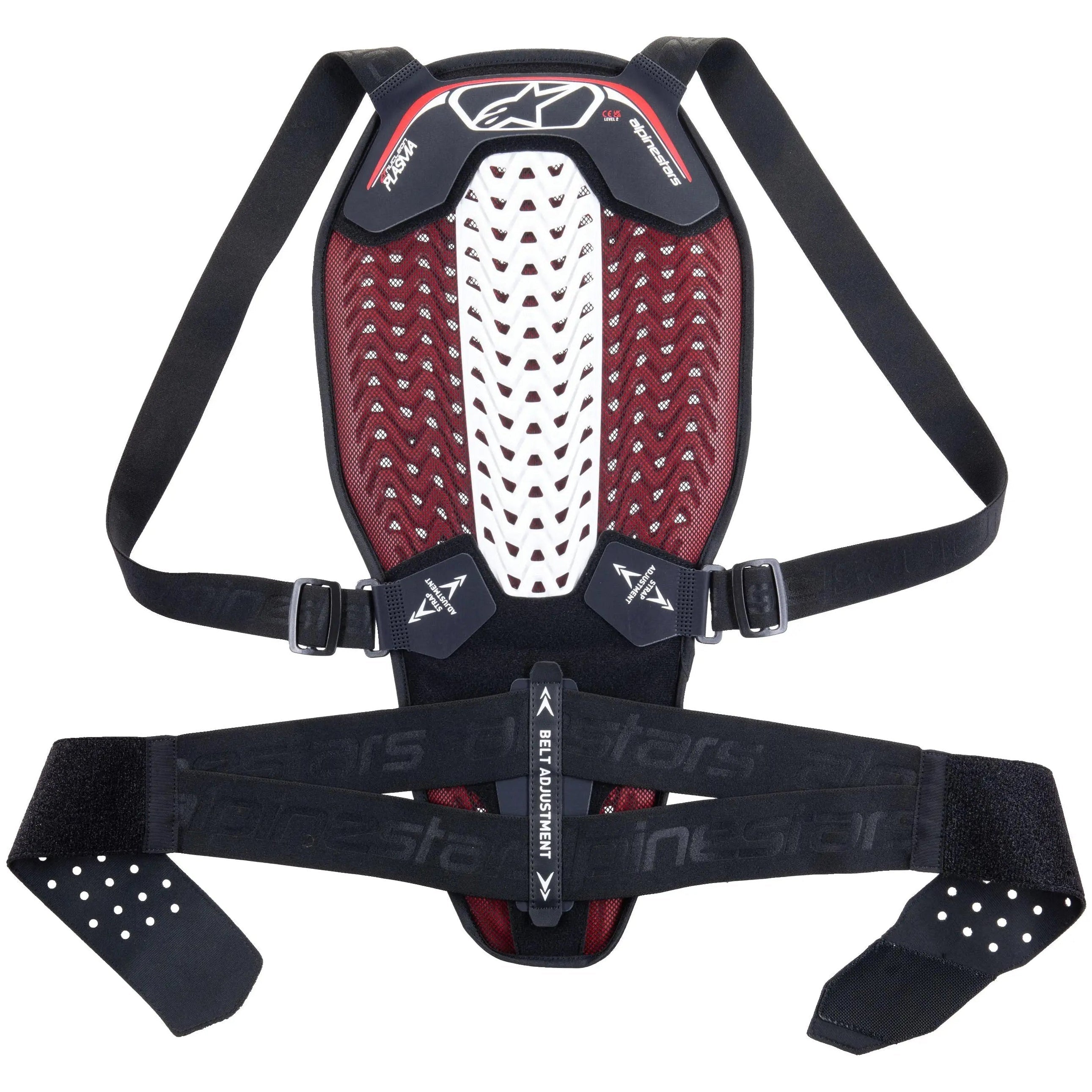 Alpinestars Nucleon Plasma Back Protector With Strap Black / White / Red, front view