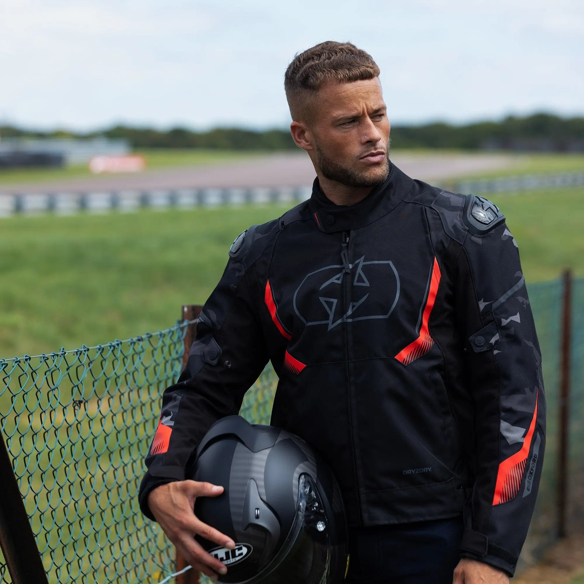 Oxford Omega 1.0 Dry2Dry Textile Jacket Black / Camo / Red  - FREE UK Shipping, FREE 365 Day Returns | Moto Central