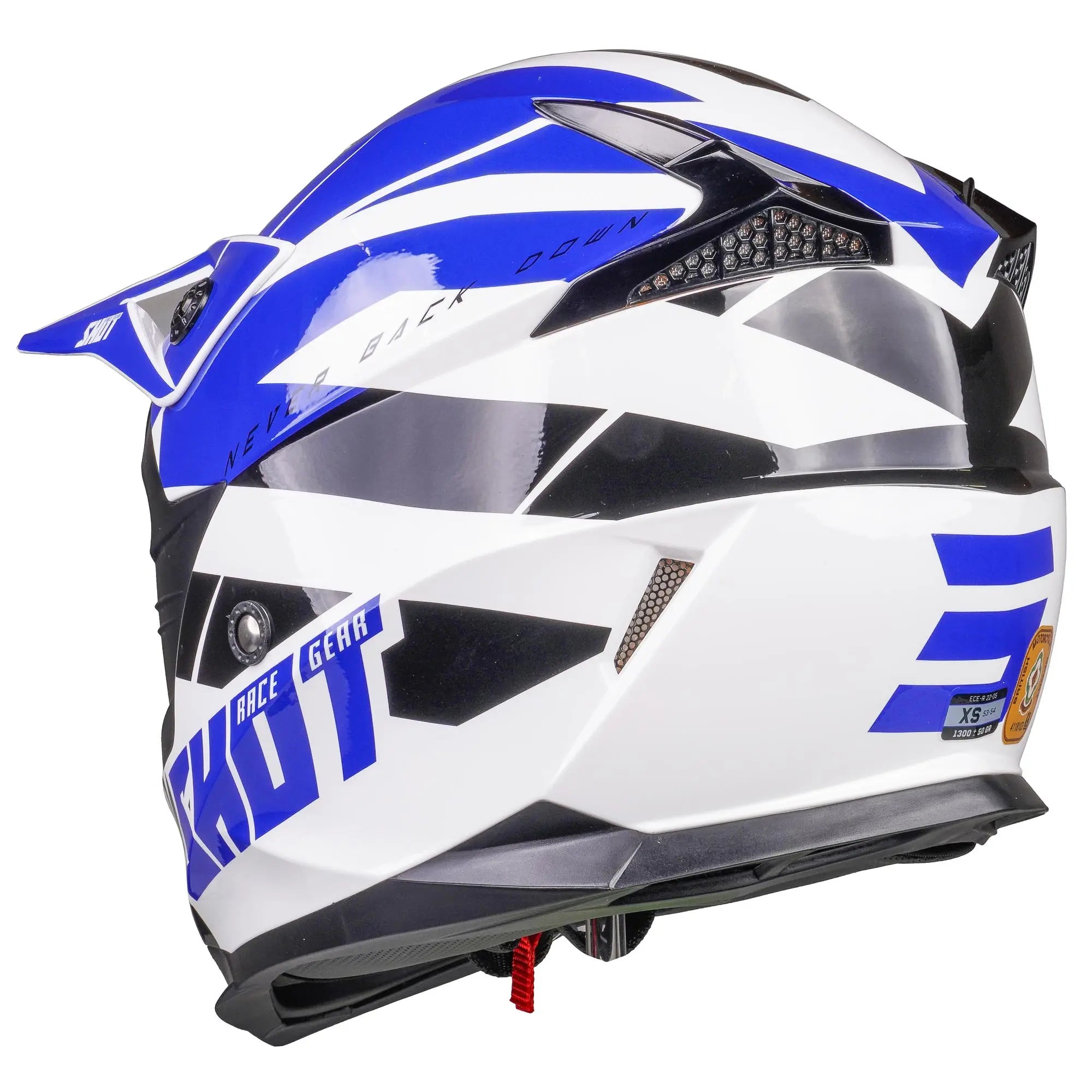 Shot Pulse MX Helmet Revenge White / Blue / Glossy Black - FREE UK Shipping, FREE 365 Day Returns | Moto Central