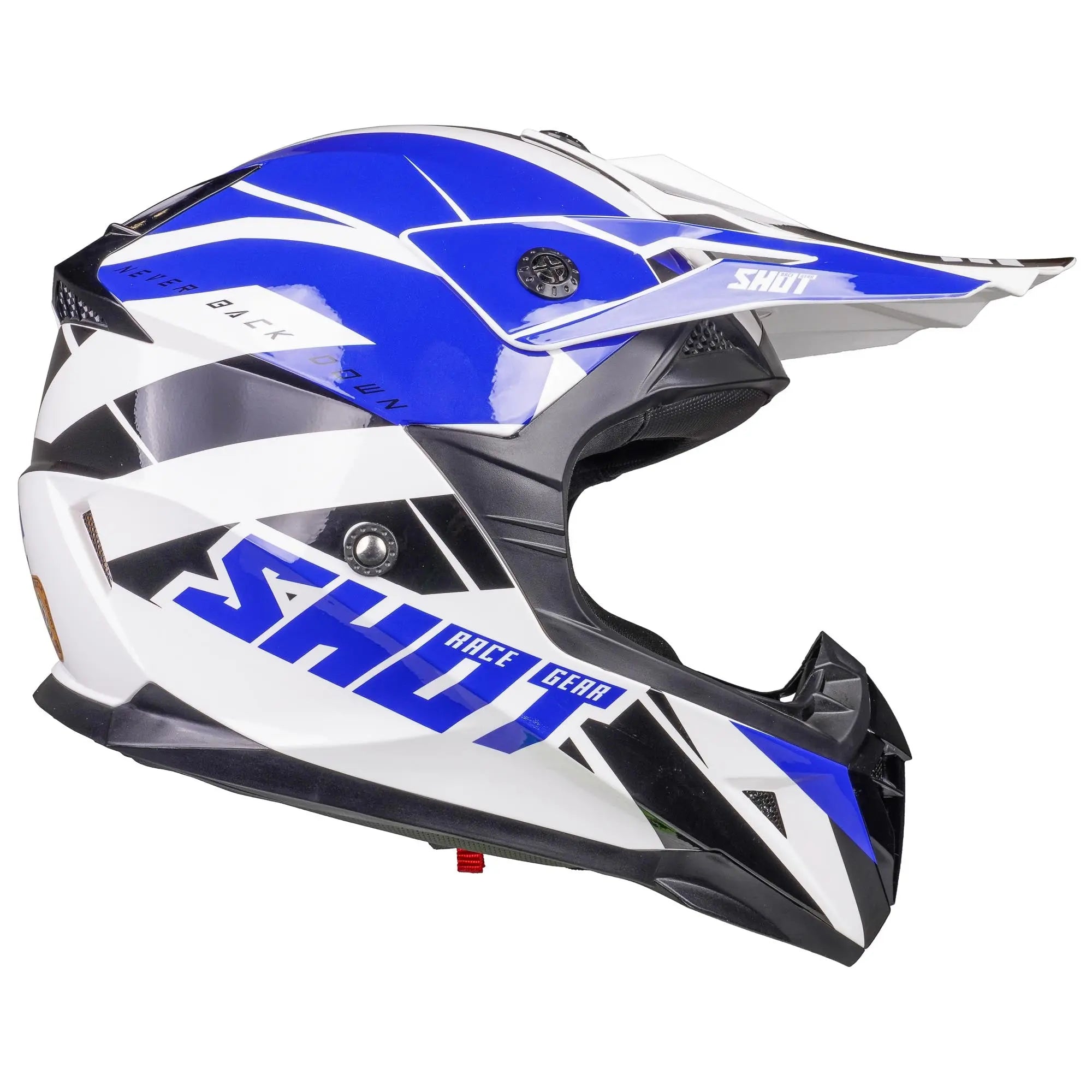 Shot Pulse MX Helmet Revenge White / Blue / Glossy Black - FREE UK Shipping, FREE 365 Day Returns | Moto Central