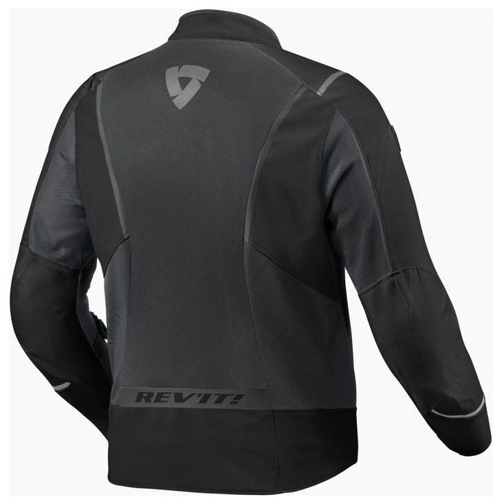 Revit Airwave 4 Textile Jacket Black / Anthracite jacket rear view on a white background