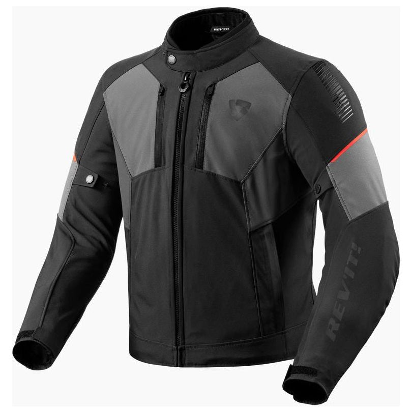 Revit Catalyst H2O Textile Jacket Black / Grey jacket front view on a white background