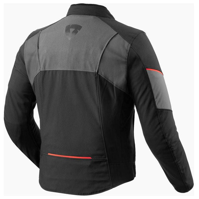 Revit Catalyst H2O Textile Jacket Black / Grey jacket rear view on a white background