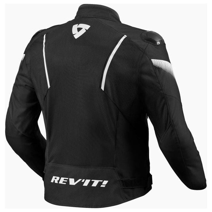 Revit Control Air H2O Textile Jacket Black / White - rear view