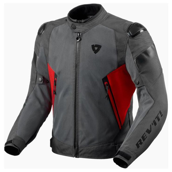 Revit Control Air H2O Textile Jacket Grey / Red - front view