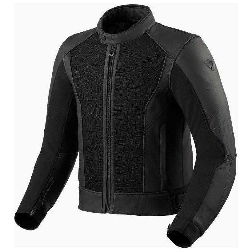 Revit Ignition 4 H2O Mesh Leather Jacket Black - front view