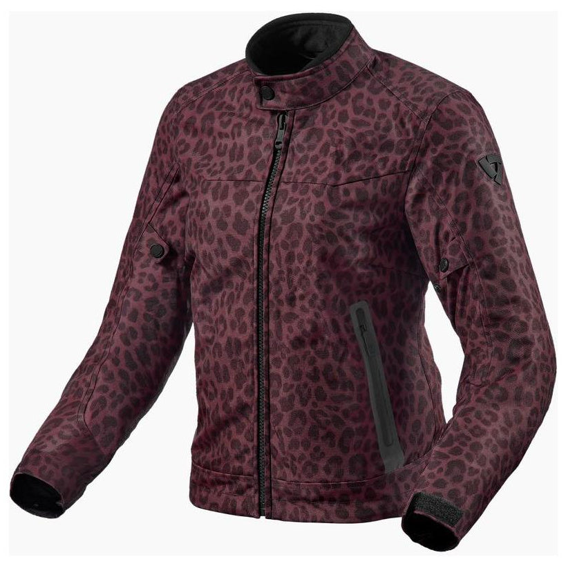 Revit Shade H2O Ladies Textile Jacket Leopard Red - front view