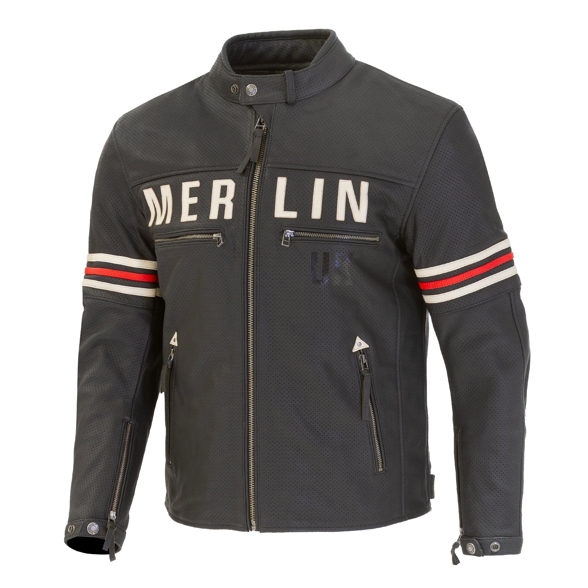 Merlin Revival D3O Leather Jacket Black / Vintage FREE UK Delivery, FREE 365 Day Returns | Moto Central